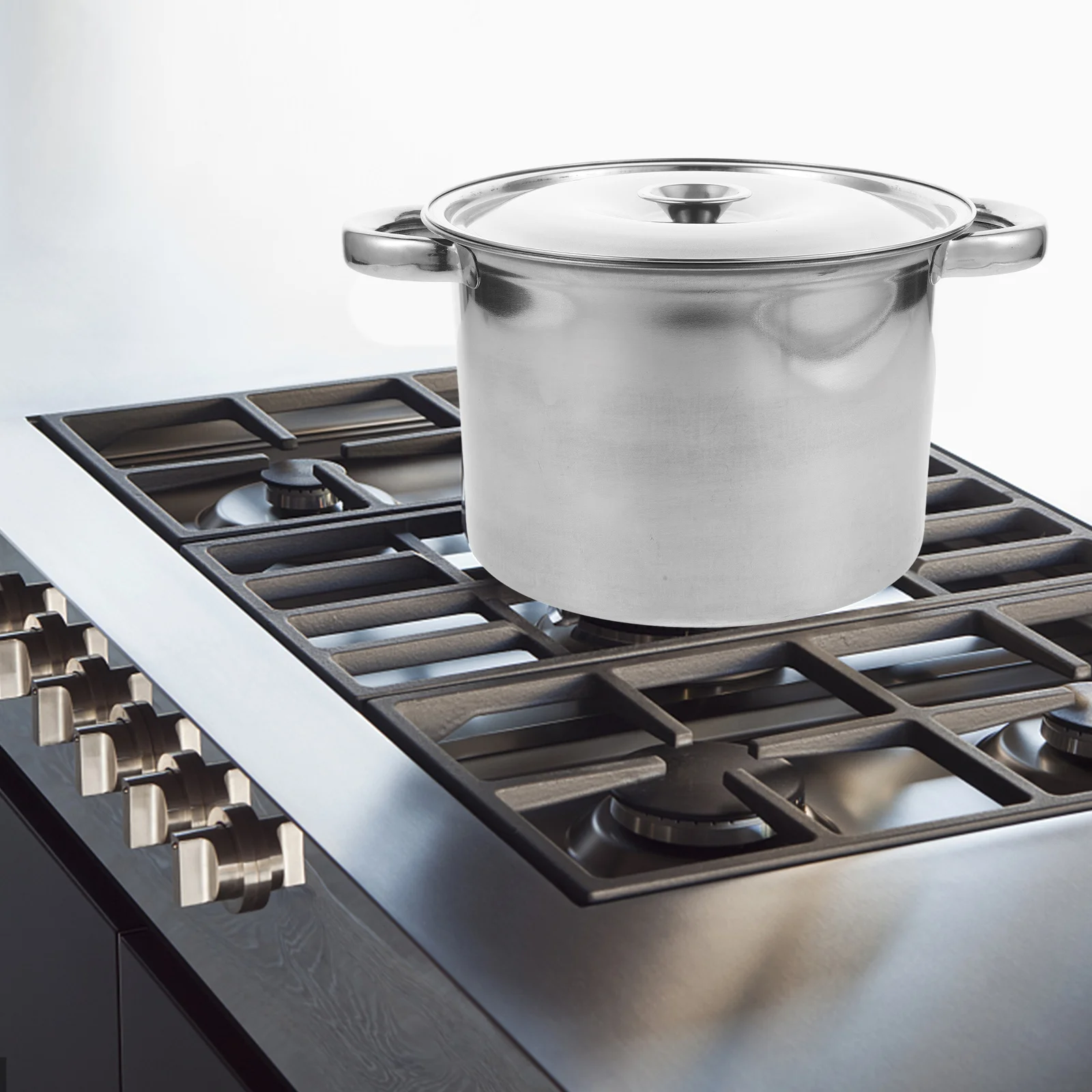 

Large Stainless Steel Cooking Bucket Polished Double Handle Easy Clean Seafood Soup Pot Pot with Lid