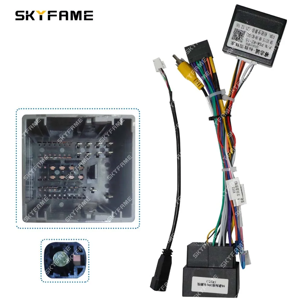 

SKYFAME 16Pin Car Wiring Harness Adapter Canbus Box Decoder For Peugeot 208 308 4008 508 Jumpy 3 Citroen C3 C5 DS6 Expert 3