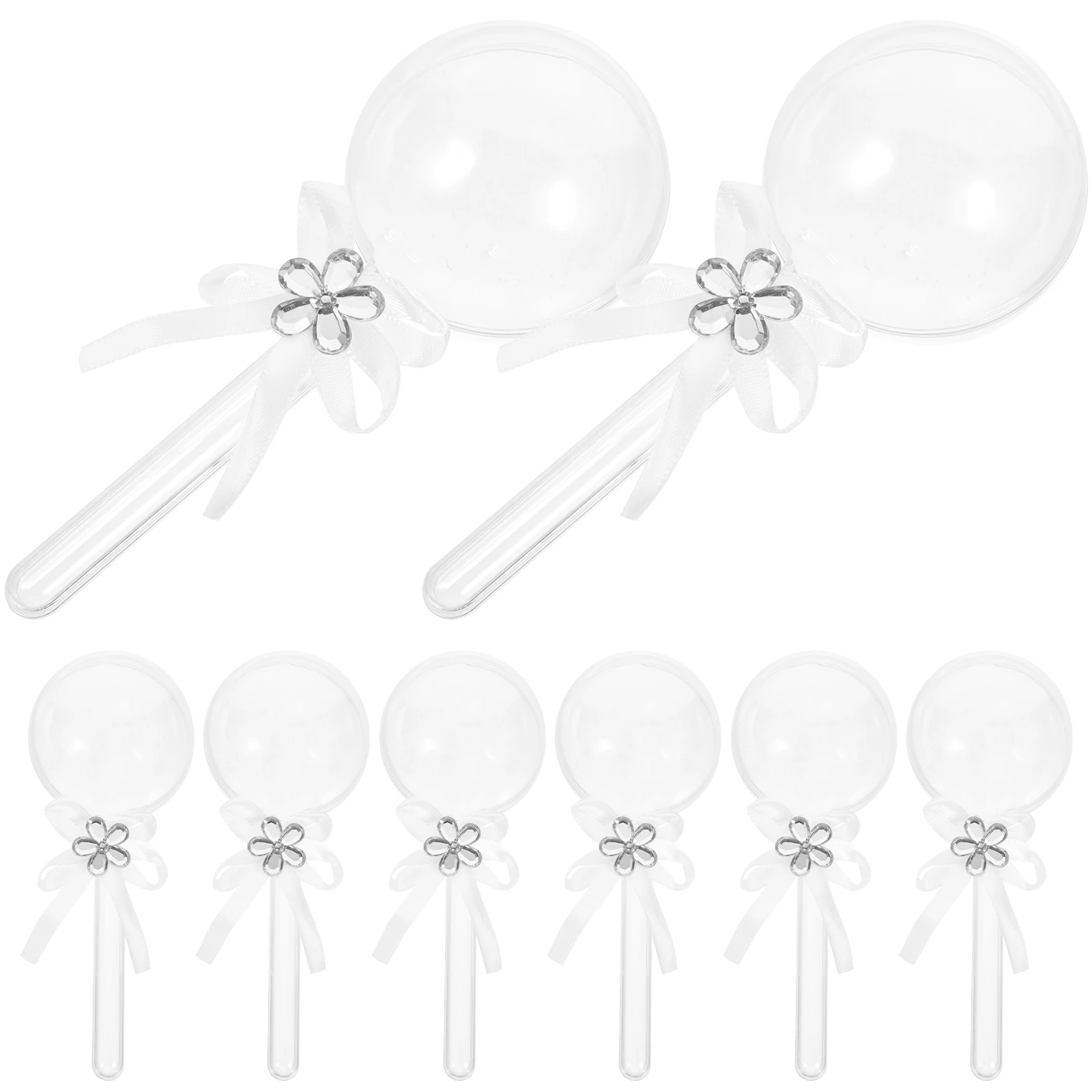 

12pcs Clear Candy Boxes Transparent Plastic Containers for Party Wedding Gifts Cute Fairy Stick Shape Storage Packaging