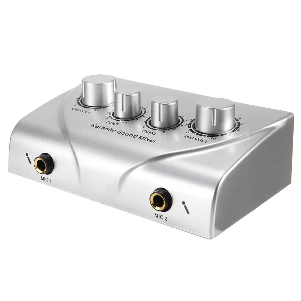Nuovo portatile professionale Mini Karaoke Mixer Audio microfono amplificatore di missaggio Audio doppio ingresso Mic preamplificatore per famiglia KTV
