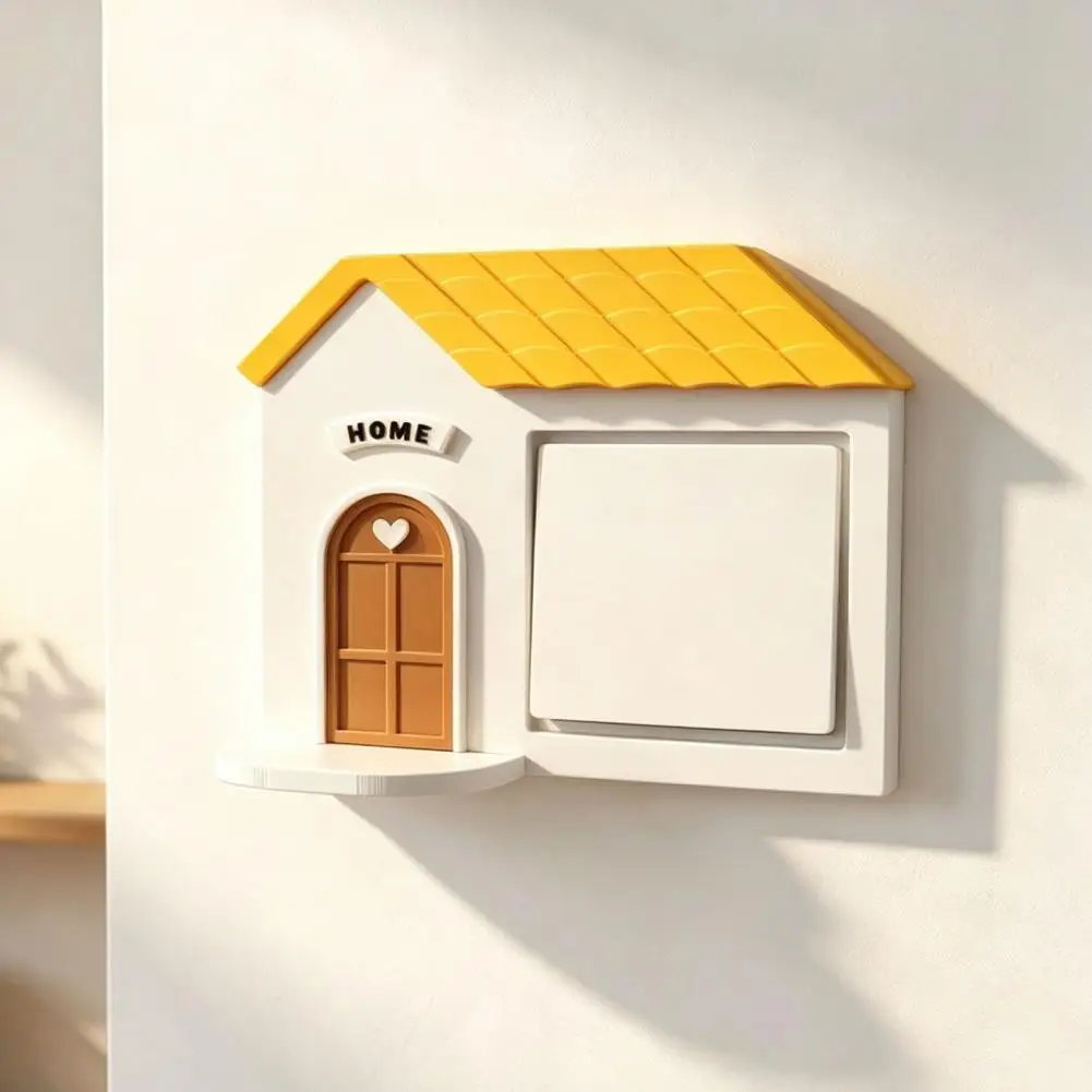 House Switch Decoration Wall Switch Decor 3d Printed House Switch Cover Plate Light Frame with Figure Display Shelf for Home