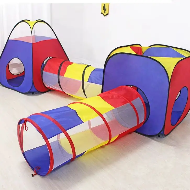 Children's tent four-piece shooting ball pool tunnel channel ocean indoor and outdoor crawling folding