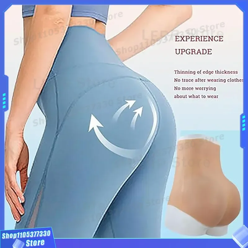 High Waist Fake Butt Hip Lifting Briefs Natural Silicone Seamless Shapewear Abdominal Control Simulated Peach Hip Pants For
