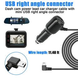 DVR Charging Power Cable Dash Cam Car Charger Mini USB Cable Micro USB 11.5ft Power Cord Supply 12-24V For Dash Cam Mirror Cam