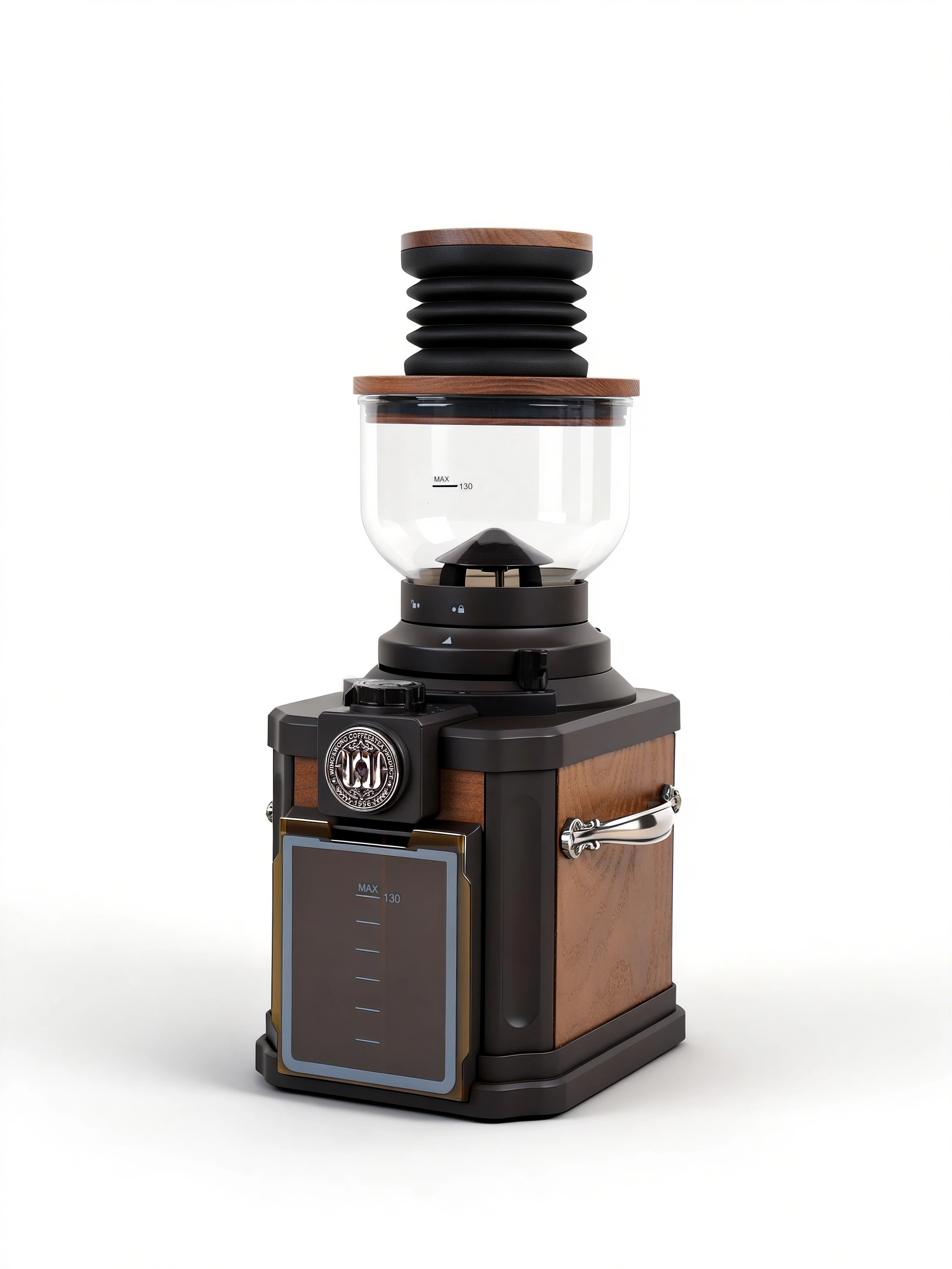 

Automatic Portable Coffee Grinder High Efficiency Conical Burr 16 Grind Degree Wooden Housing CE CB Safety Beautiful