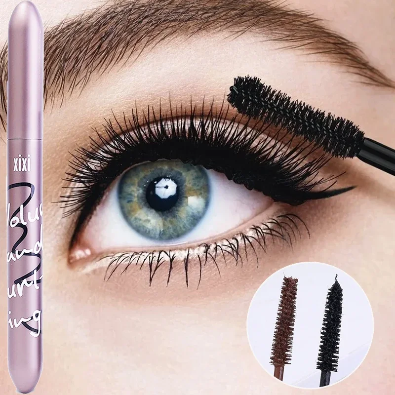 5D Non-smudge Mascara Brown Black Natural Lengthens Eyelashes Extra Volume Waterproof Long LastingFast Dry Non-smudge Mascara