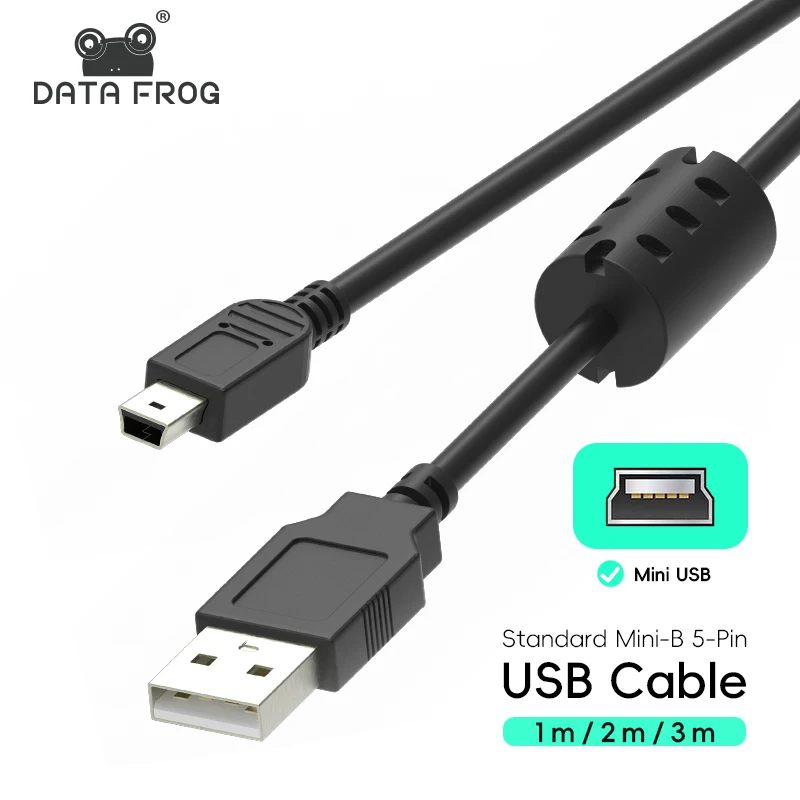 Data Frog USB A to Mini B 5Pin Durable Cable Fast Charge Sync Cord for PS3 DualShock 3 Wii U Pro PSP1000/2000/3000 NDSi
