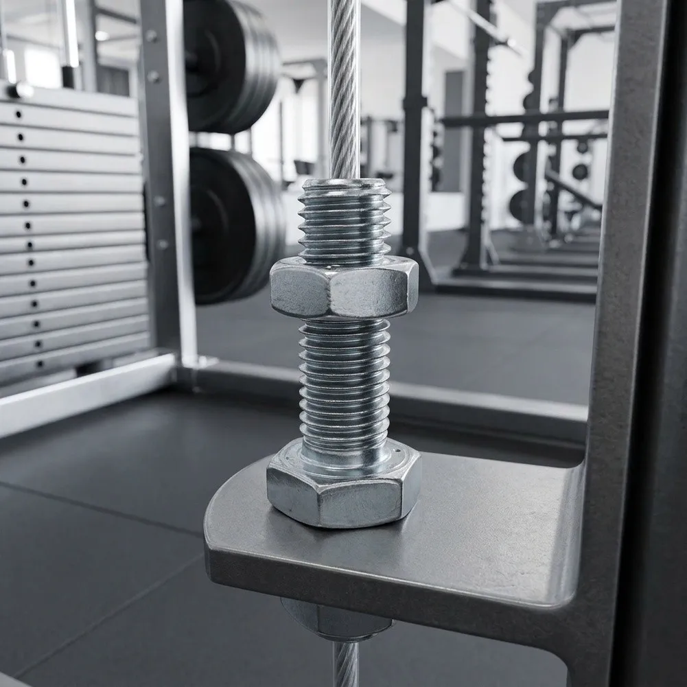 For Gym Cable Hollow Threaded Rod 12mm Diameter Steel Screw Rod Terminal Kit 10 pcs for Home and Commercial Use
