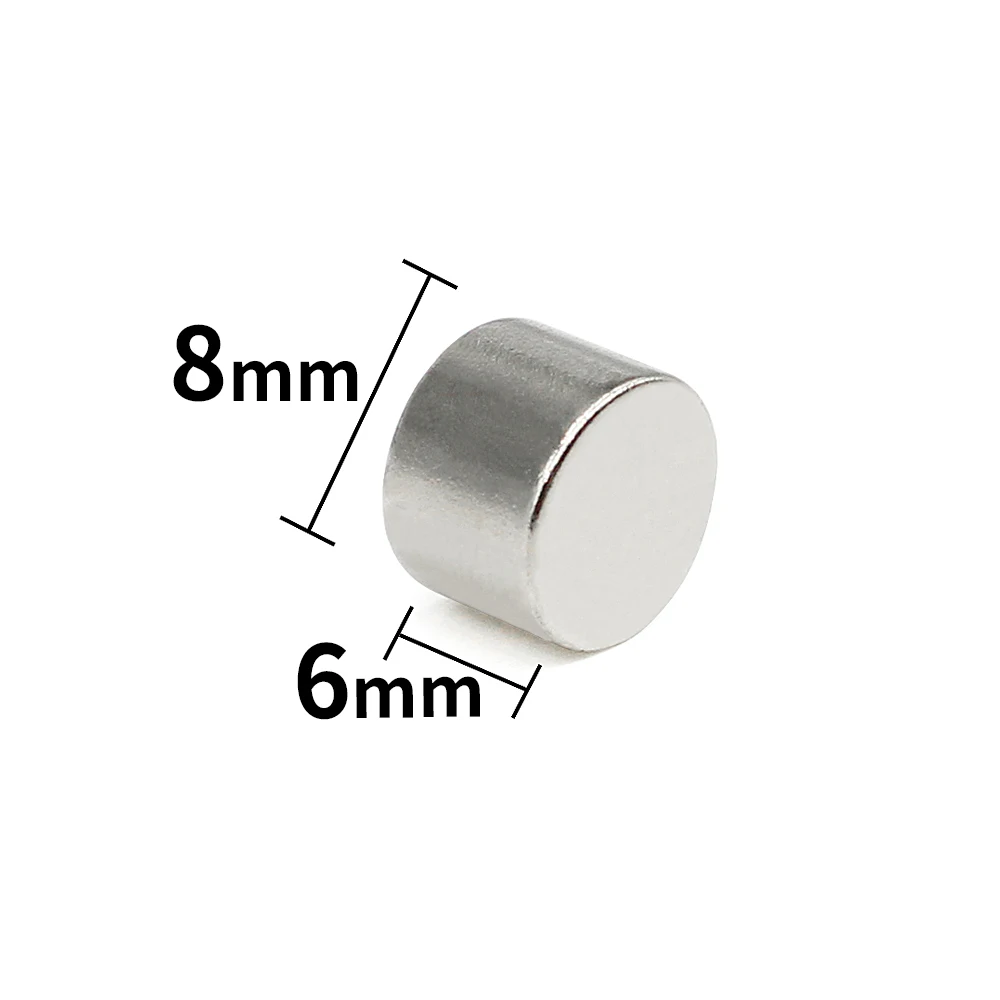 10/20/50/100/150/200PCS 8x6 Round Powerful Strong Magnetic Magnet N35 Neodymium Magnet 8x6mm Small Disc Rare Earth Magnet 8*6