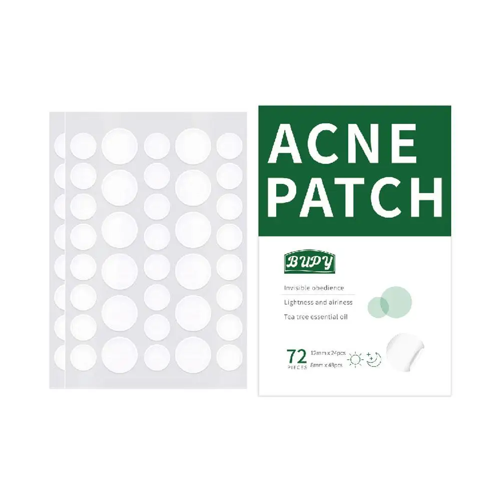 72 Patches Tea Tree Acne Pimple Patch Face Invisible Tool Stickers Quick Beauty Care Acne Effect Removing Face Patches Trea F6U4