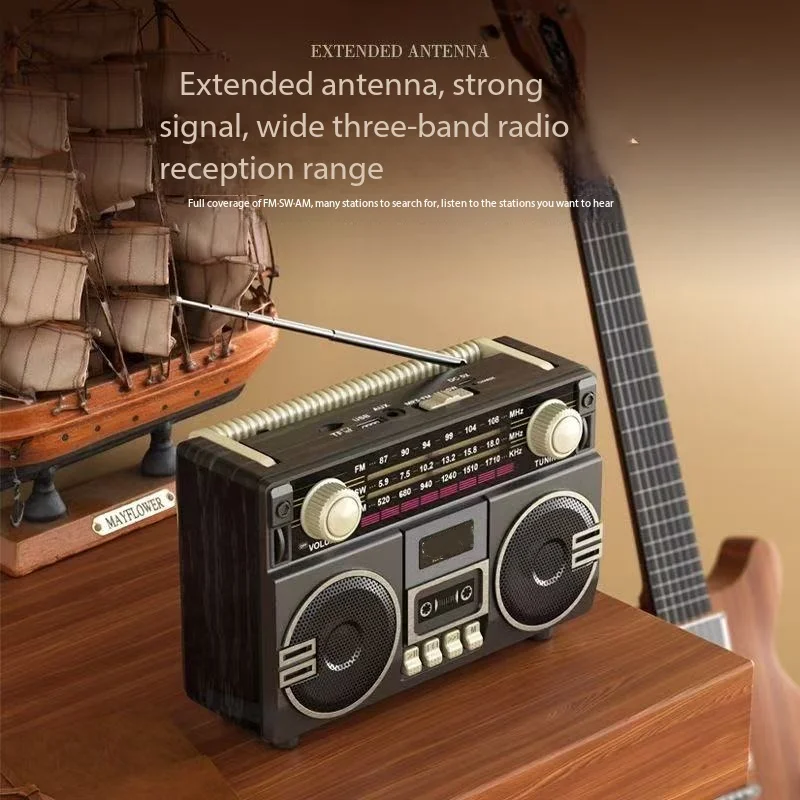 

Multifunction Portable Radio With Solar Panel 1200mah Battery USB/TF AM/FM/SW Bluetooth Speaker Radio Receiver Home Party Gifts