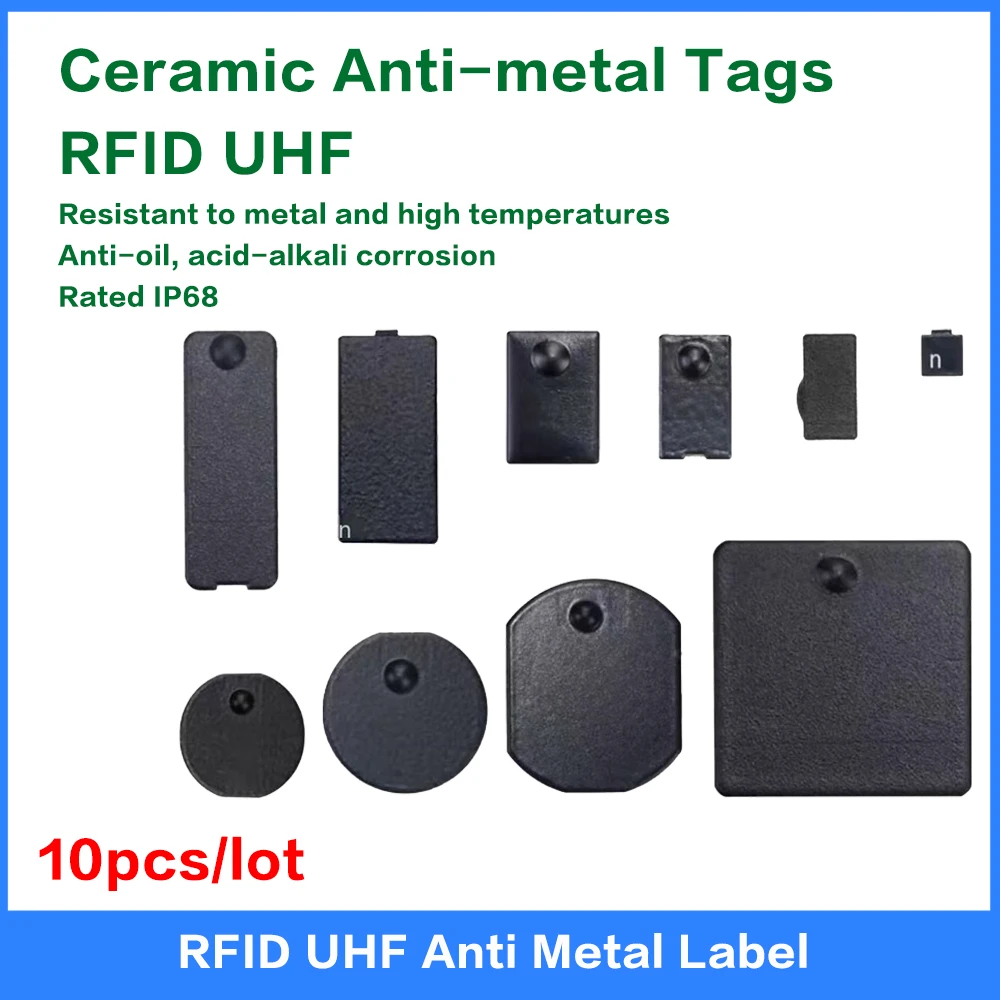 10PCS RFID UHF Anti Metal Ceramic Tag, High-temperature-resistant electronic tags ISO18000-6C RFID tag 860-960MHz High Quality