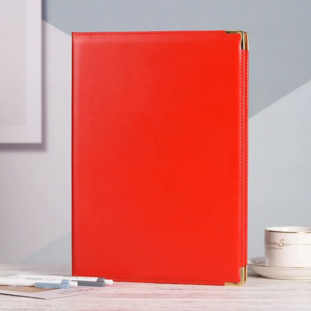 بو الجلود A4 اتفاقية مجلد واقية لا إدراج ورقة وثيقة حامل فتحات الزاوية متعددة الوظائف