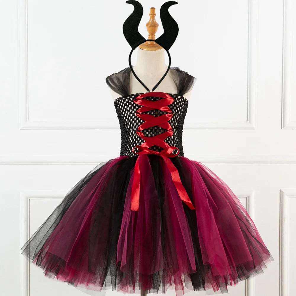 Halloween-Hexenkostüm für Mädchen, flauschiges Tutu-Kleid für Kleinkinder, Kinderparty- und Tanzkleidung für Mädchen. – Detail 3