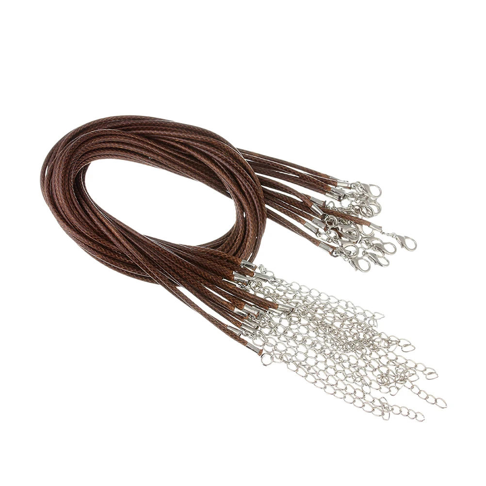 

100 Pcs Rope Necklace Making Supplies DIY Hanging Jewelry Wax Cord Crystal Findings