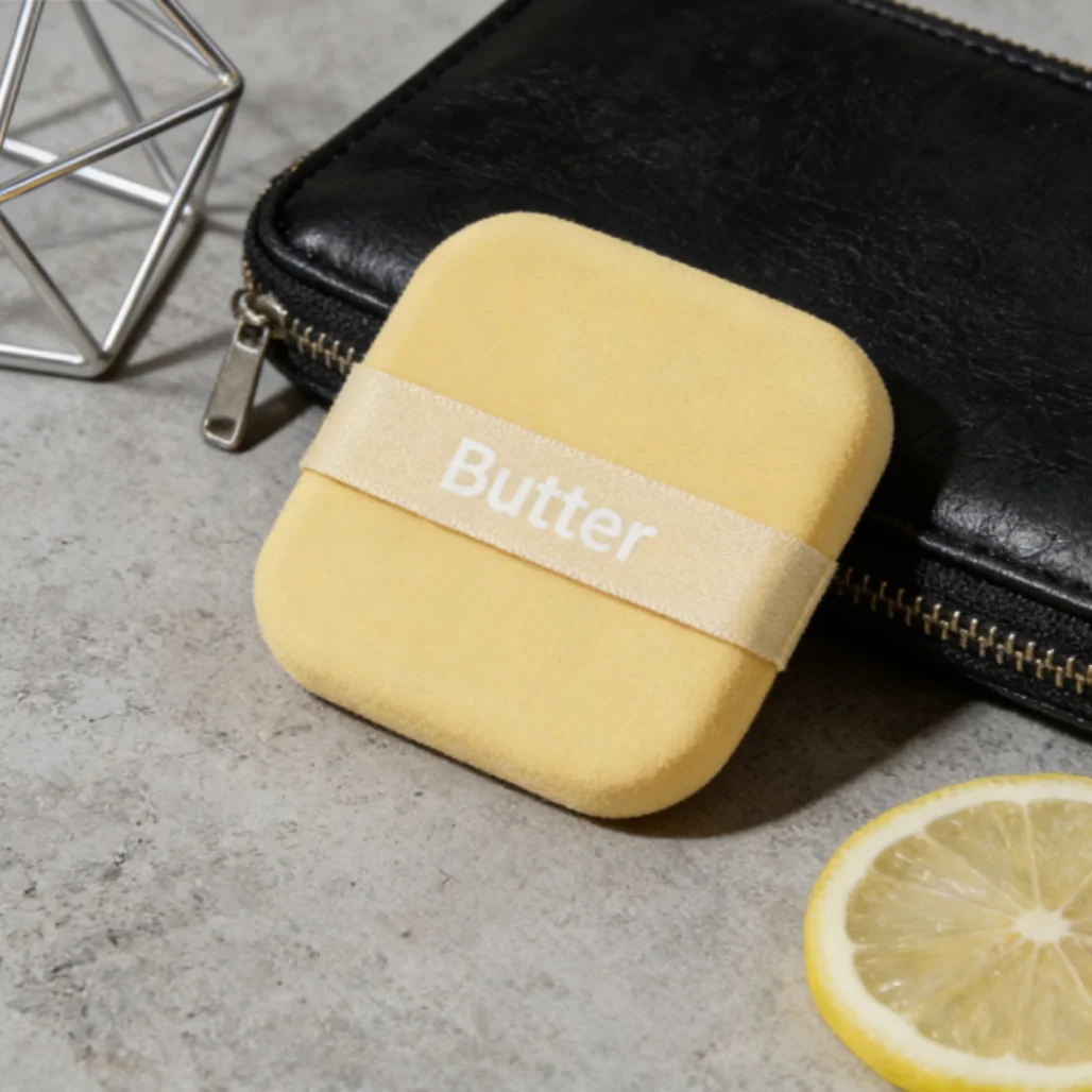 Soffio quadrato per cuscino d'aria per biscotti al burro 1 pezzo Strumento di bellezza in spugna per trucco non assorbente a doppio uso bagnato asciutto su entrambi i lati