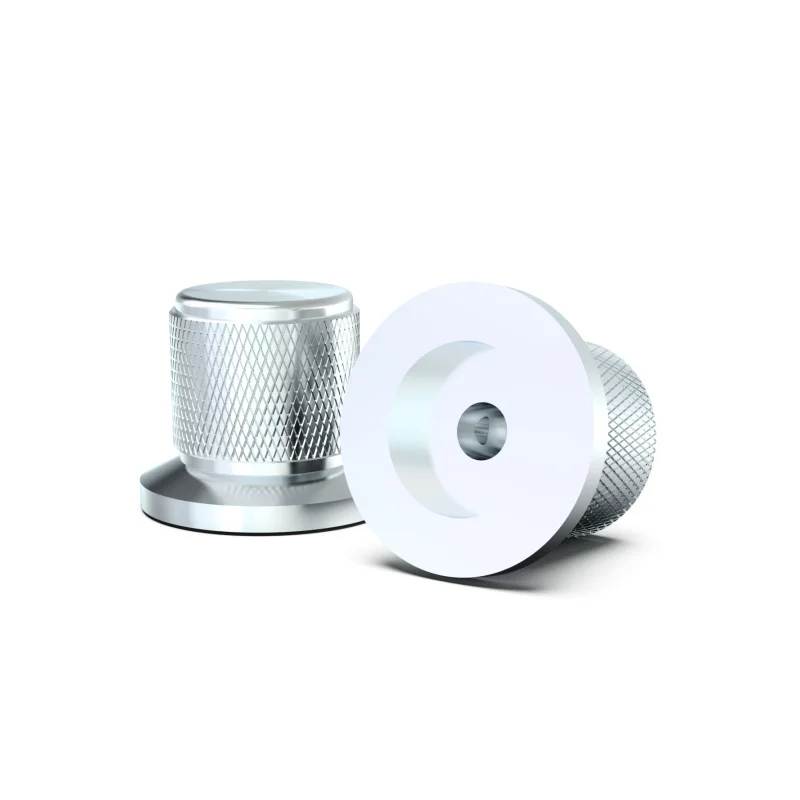 1PC Specular Silver Straw Hat Knurled Aluminum Knob Audio Amplifier Volume Control Knob Diameter 30MM or 38MM(Optional)