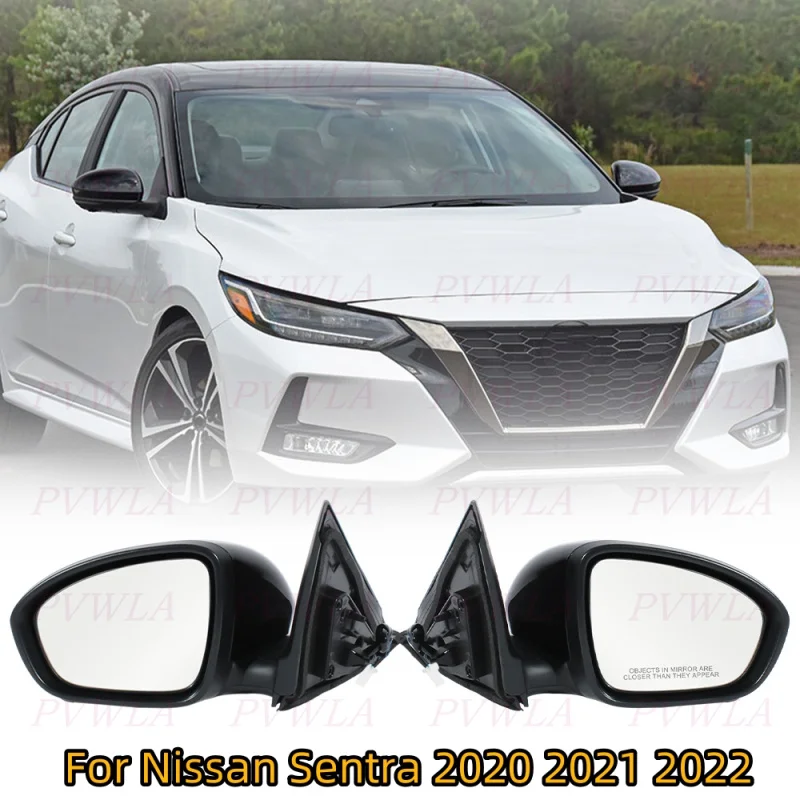 

5Pins Pearl Black Painted Power Adjust Turn Light Rear Mirror Assembly For Nissan Sentra 2020 2021 2022 Car Accessories