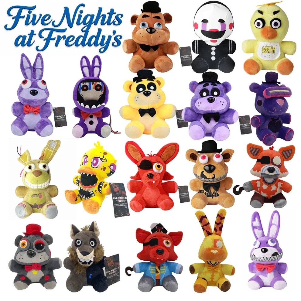 Spot Five Night At Freddy Fnaf lindos juguetes de peluche muñeca de juego Bonnie Bear Foxy muñecos de peluche de dibujos animados Freddy juguetes regalos