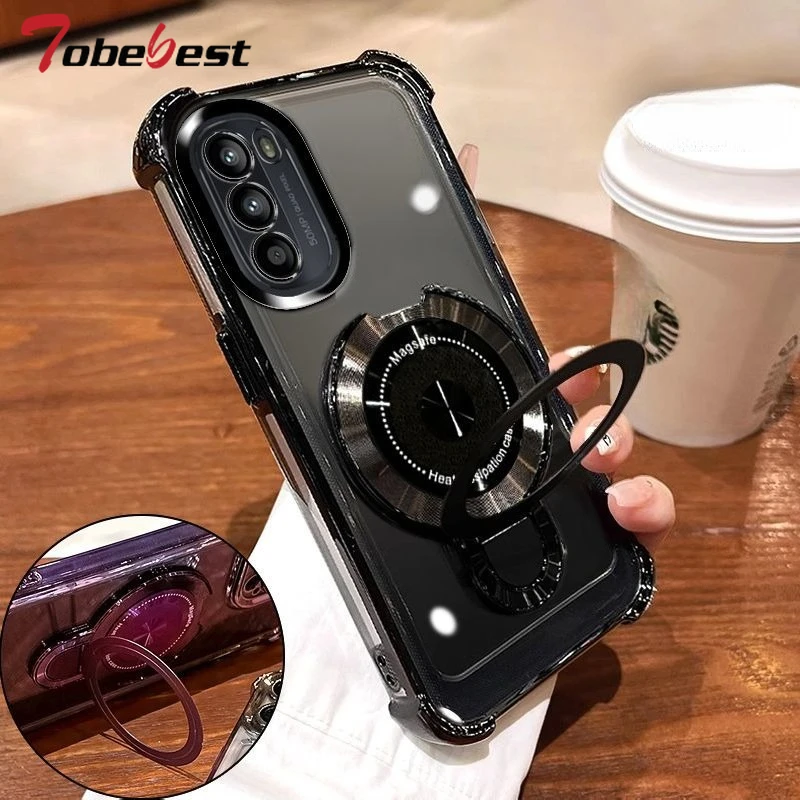 Custodia con staffa magnetica placcatura antiurto per Samsung Galaxy A05 A05S A04 A04S A04E A03S A02S A03 A02 Core Cover