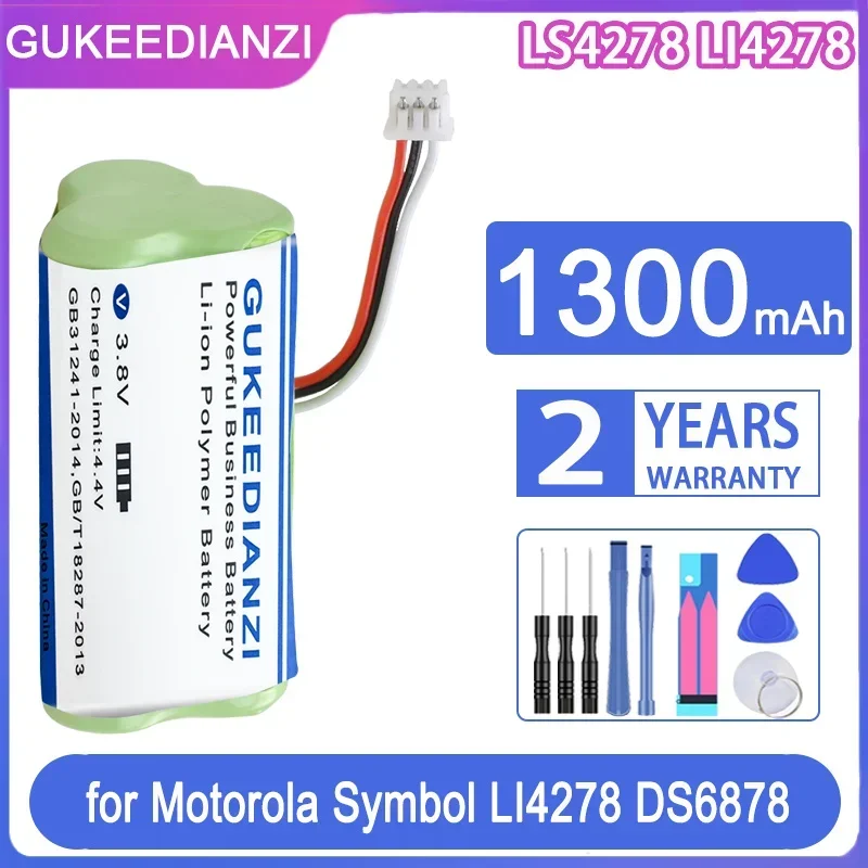 GUKEEDIANZI Replacement Battery LS4278 1300mAh for Motorola Moto Symbol LI4278 DS6878 Barcode Scanner 82-67705-01