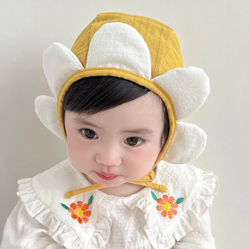 Spring Summer Korean Windproof Cap Baby Beanie Cute Sun Protector Hat for Toddler Boy Girl Infant Newborn Photography Props