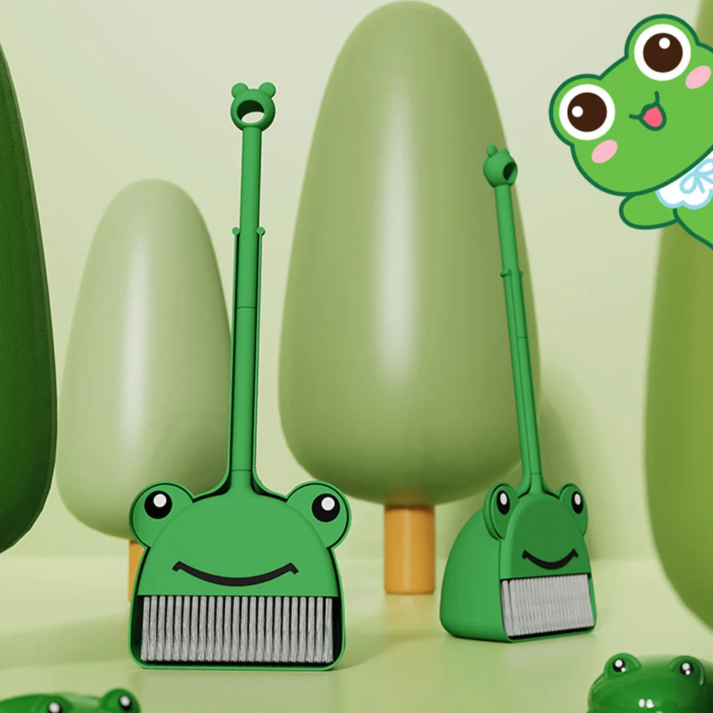 1 مجموعة طفل مكنسة مجرفة مجموعة مكنسة صغيرة شعيرات لطيفة لا زوايا مثالية للأيدي الصغيرة أداة منزلية الأطفال مجرفة