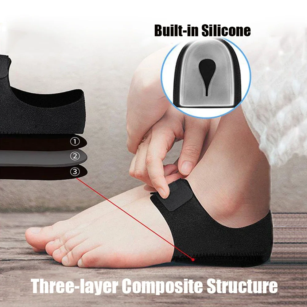 Silicone Gel Heel Cup Cushion Shock Absorption Shoe Pads for Plantar Fasciitis Spurs Moisturising Foot Care Protector Inserts