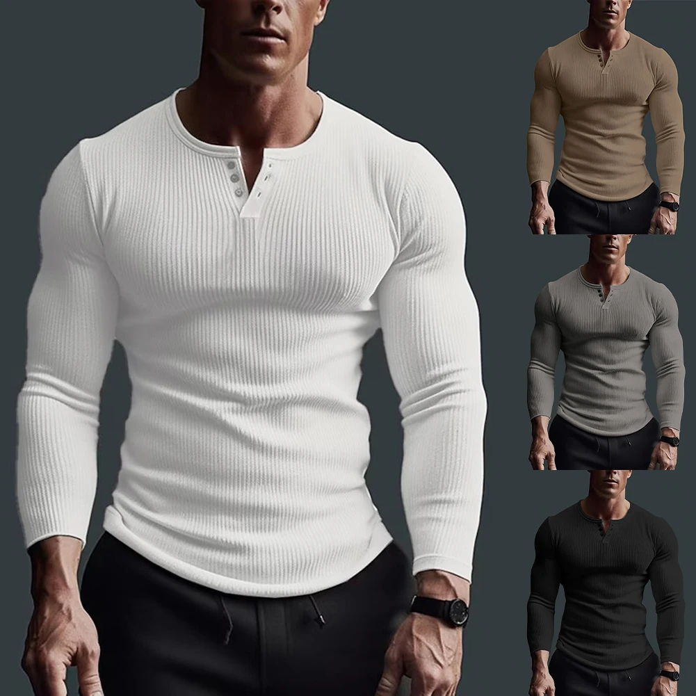 Mens Fitness Athletic Compression T Shirts Sports Base Layer Spandex Tops Long Sleeve High Elasticity Stand Collar