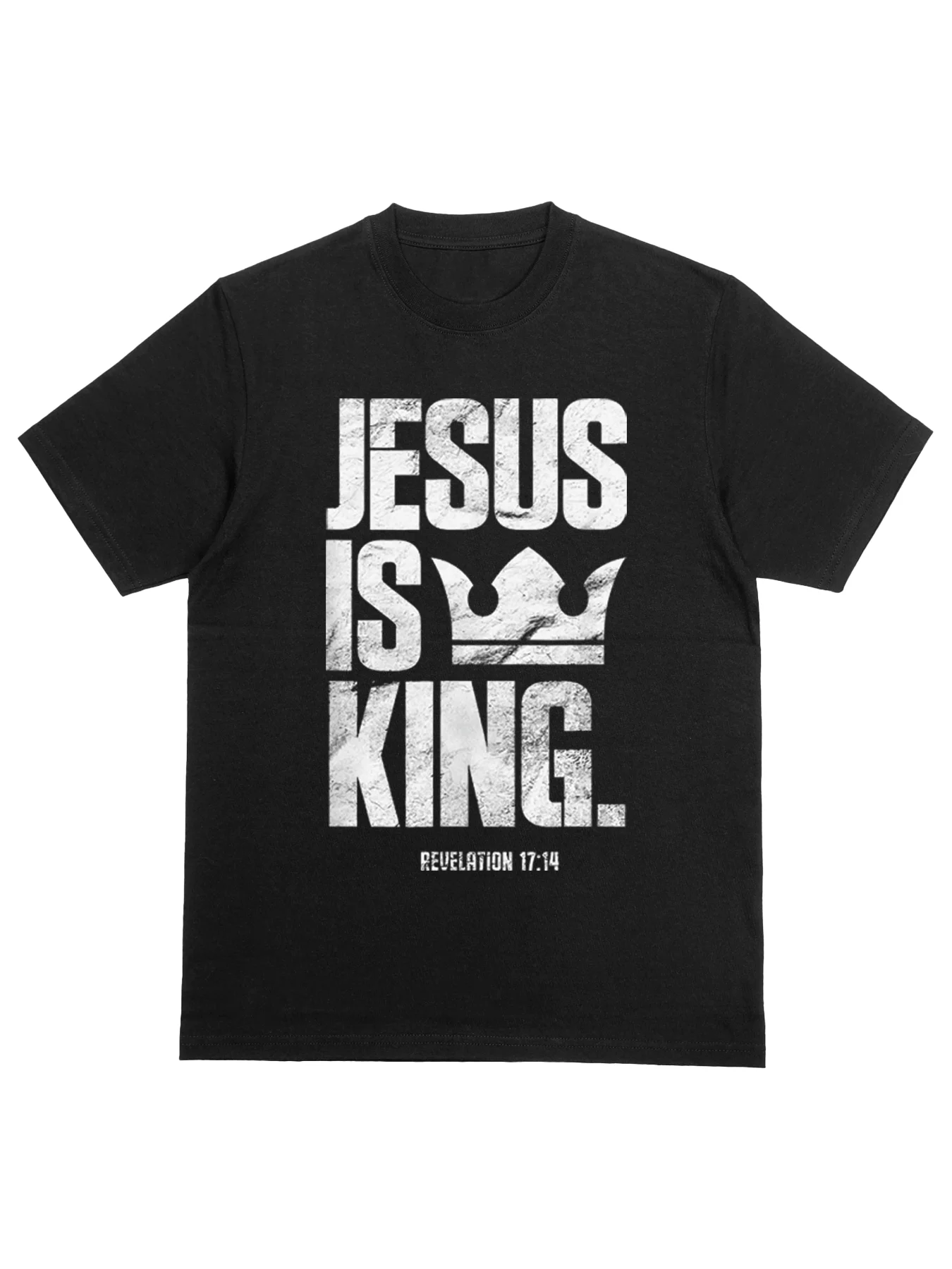 JESUS IS KING slogan graphic short-sleeves cotton T-shirt