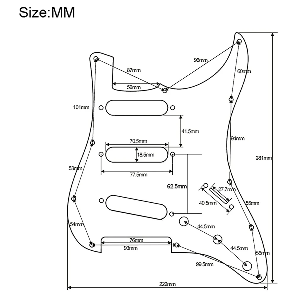 Prewired Pickguard SSS 3 Single Coil Pickups Adjustable Screws for Standard Guitar Parts,Black