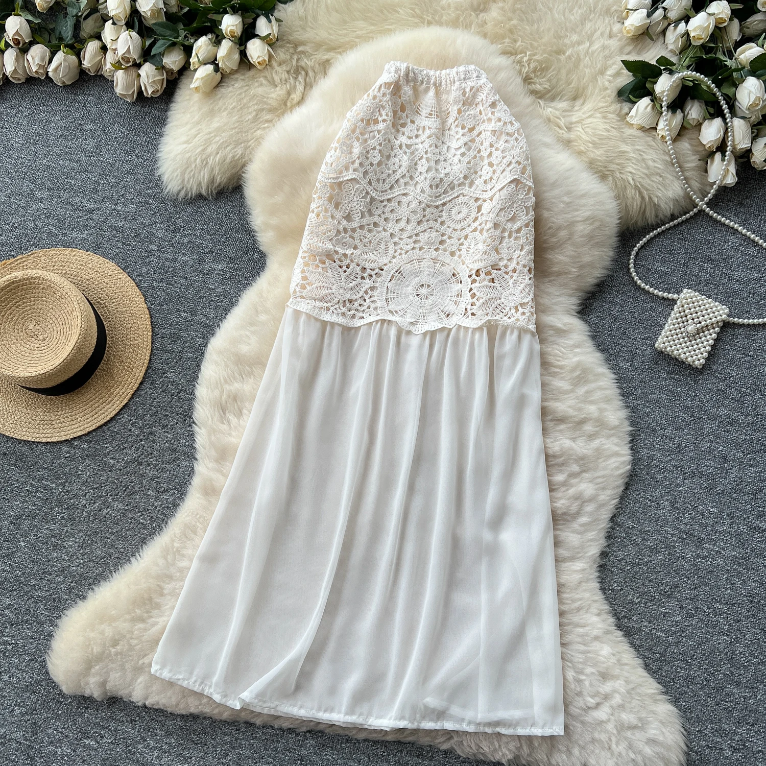 

Women Chic Spliced Knit High Waist Fashion Vintage Wrap fairycore korean fashion skirt Spring Summer Clothing