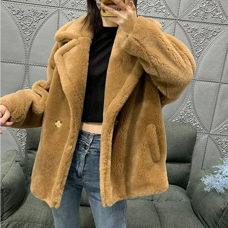 New Lamb Fur Teddy Bear Coat Women Winter Clothes Thick Warm Short Fashion Loose Casual Fleece Winter Jackets Women Clothing view 3