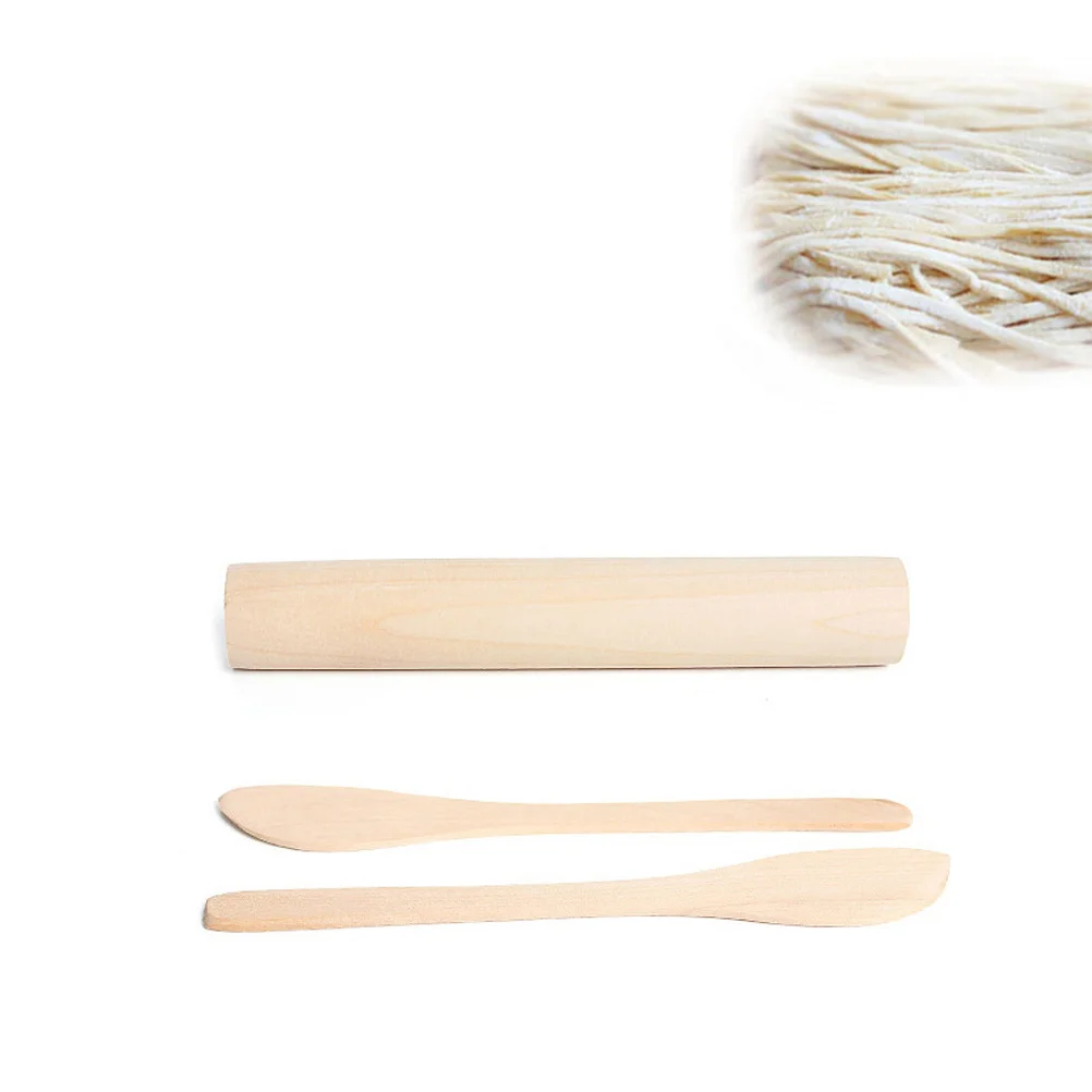 3 قطعة لوتس الخشب شوبك أداة فرد العجين مجموعة يدويا الزلابية المعكرونة الخبز الإعدادية أداة سطح أملس رشيقة التعامل #5