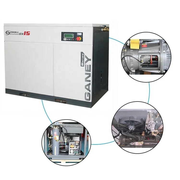 China Ganey 11kw 250 Cfm Scroll air compressor with drayer