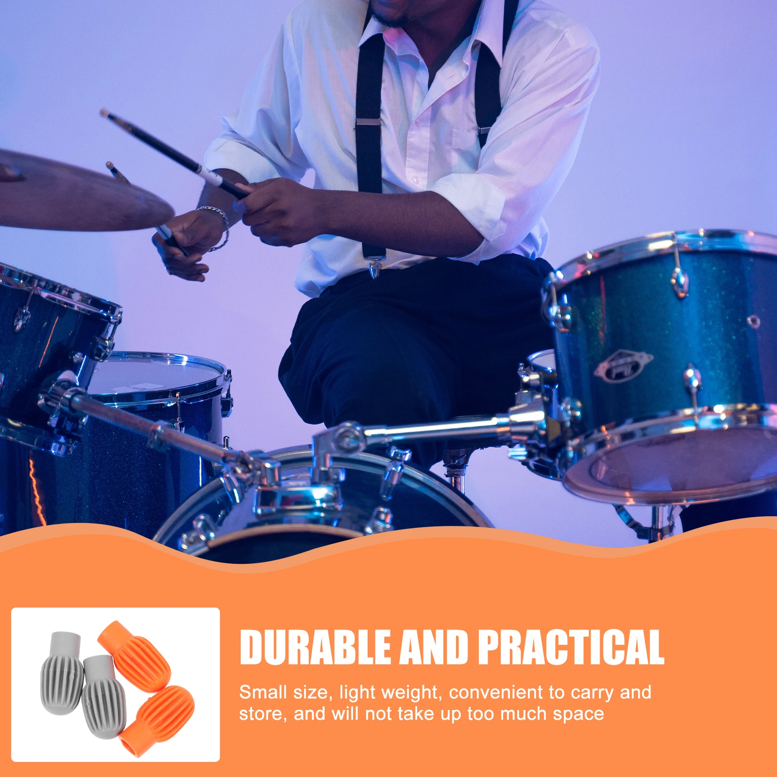 

4 Pcs Electronic Drum Mute Set Muffler Silica Gel Silent Drumsticks Percussion Tips