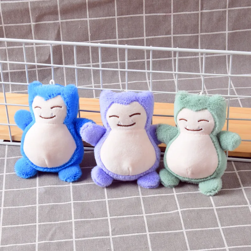 Pokemon Kawaii Snorlax Plush Keychain Anime Cute Cartoon Plushes Stuffed Doll Toys Keychain Pendant Kids Birthday Gifts