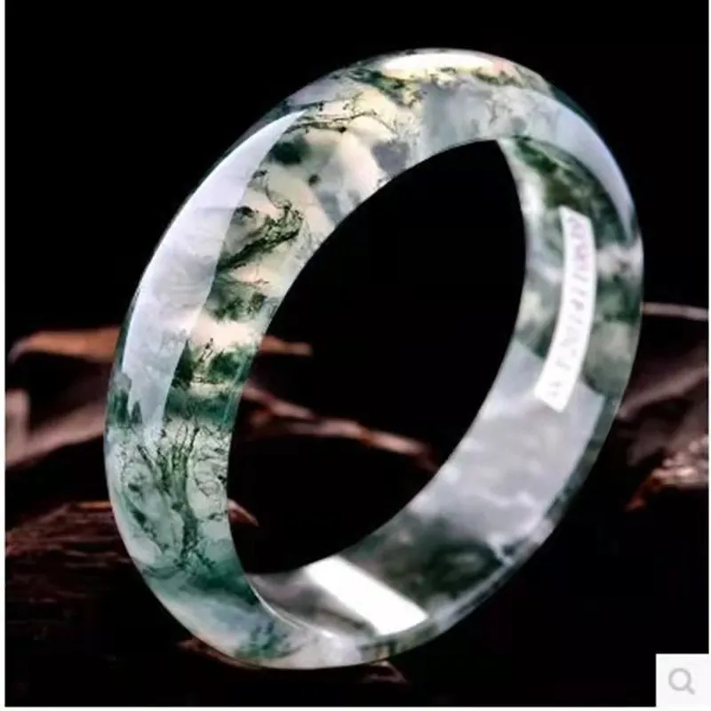 

Genuine Natural Marine Agate Bangle Women Fashion Charms Jewellery Real Ocean Jades Stone Bangles Bracelet Girlfriend Mom Gifts