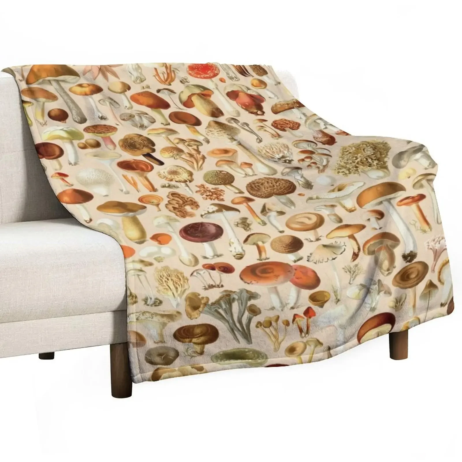 Vintage Mushroom Designs Collection Throw Blanket Softest Blanket Decorative Sofa Blankets Tourist Blanket