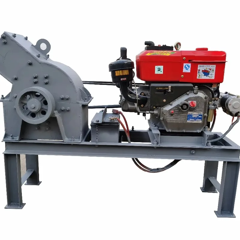 Manufacturing Plant Stone Portable Mini Di esel Engine Hammer Mill Crusher Small-Scale Mobile Gold Ore Rock Crushing Machine