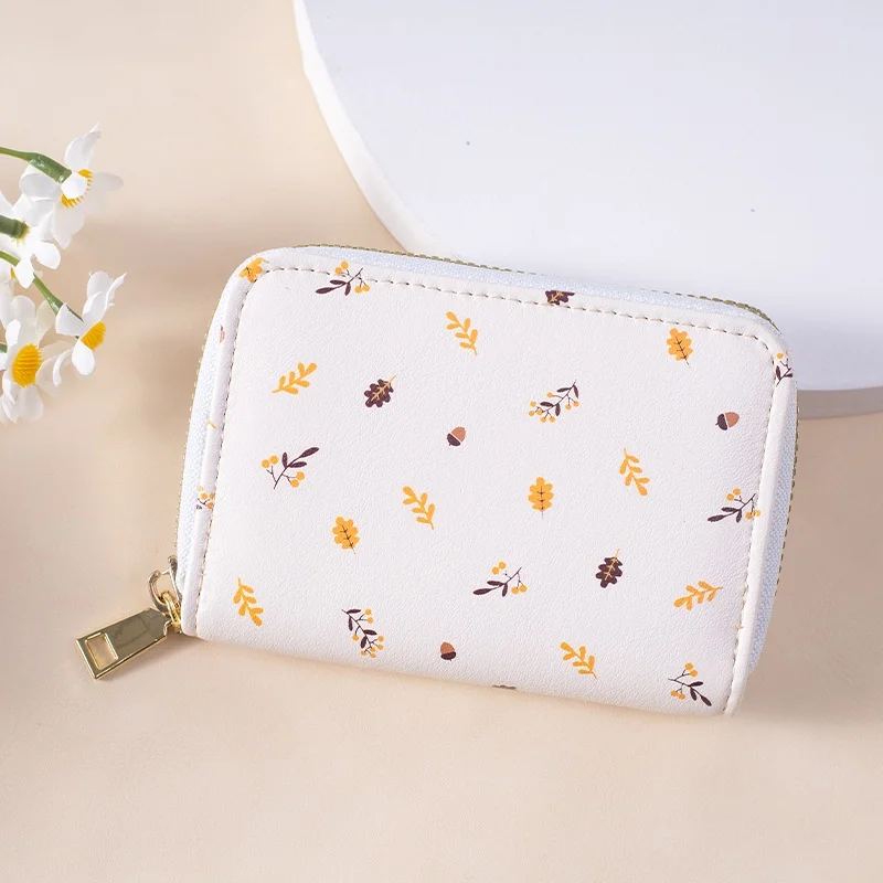 

High end women's classic Korean versatile organ card bag niche bank card multifunctional simple card holder PU coin purse