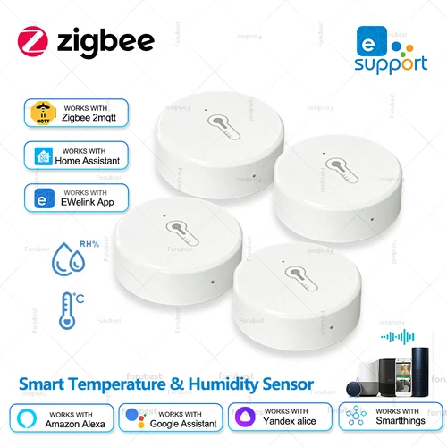 ZigBee-Sensor de temperatura y humedad, higrómetro de monitoreo remoto, automatización del hogar inteligente, para asistente doméstico Alexa, Google Yandex