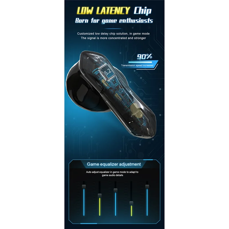 X16Pro Bluetooth 5.2 Fone de ouvido para jogos sem fio Fone de ouvido à prova d'água Fones de ouvido intra-auriculares com microfone, amarelo