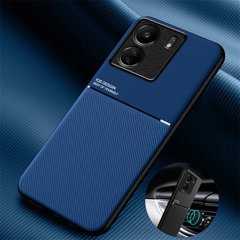 

For Xiaomi Poco C65 Case Leather Car Magnetic Holder Phone Case For Pocco Poko Little C65 C 65 PocoC65 Silicone Shockproof Funda