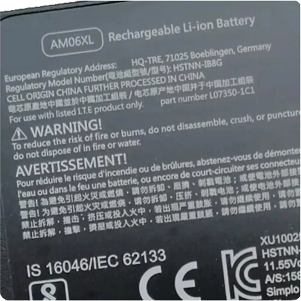New 11.55V 95Wh Battery Notebook Battery AM06XL for HP HSTNN-IB8G L07044-855 L07350-1C1 High Capacity Battery Laptop