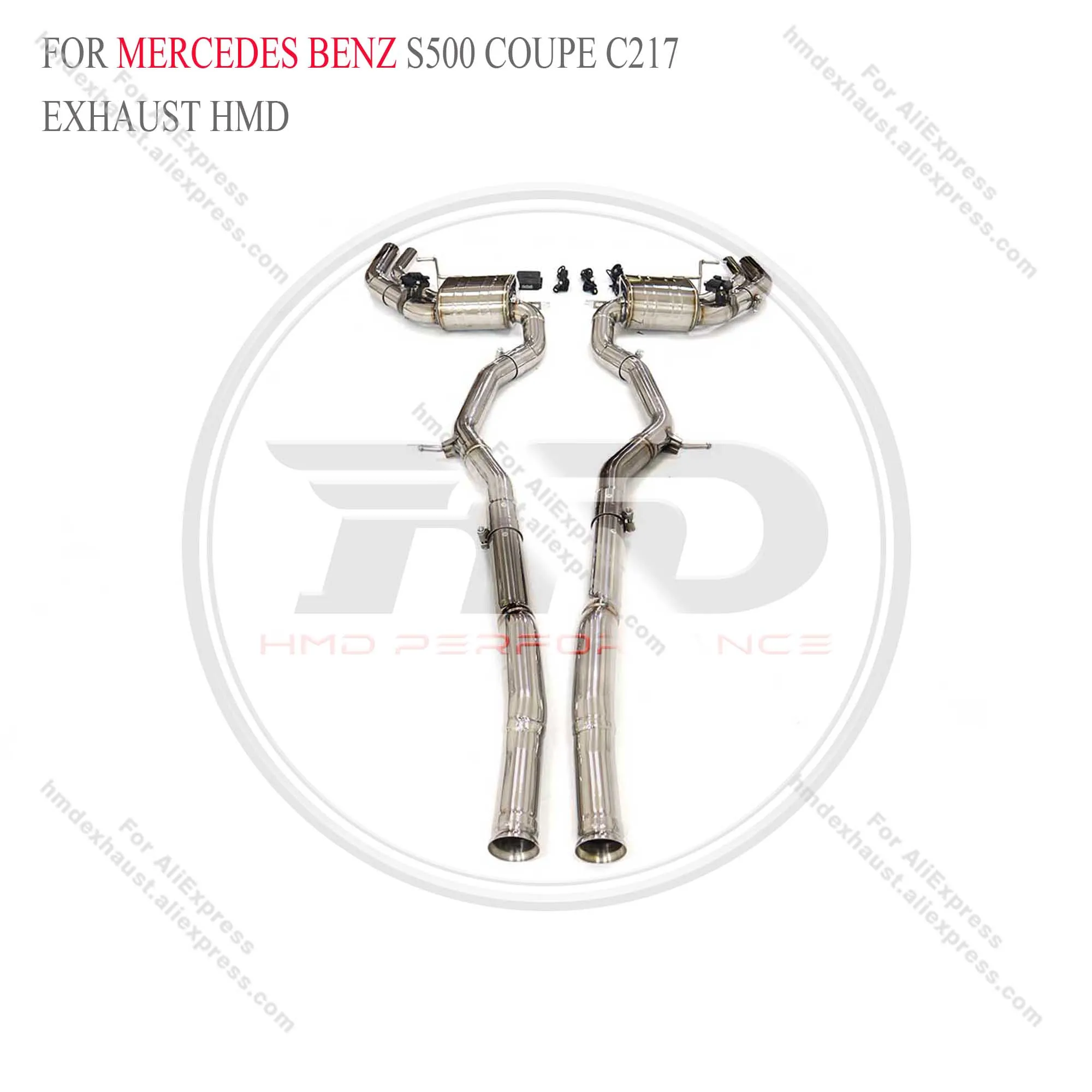 HMD Stainless steel System Performance Catback for Mercedes benz S500 coupe C217 with valves Muffler