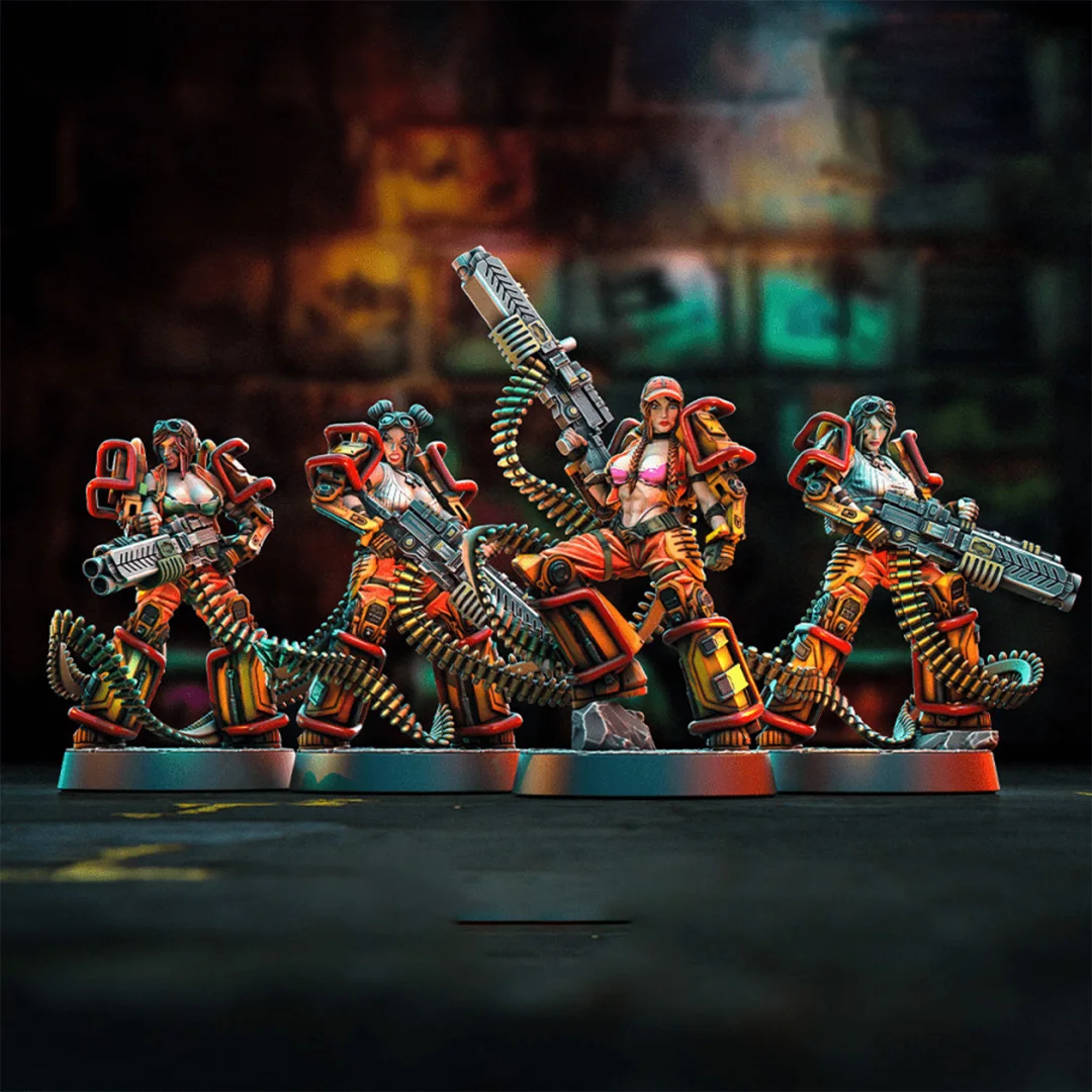 28mm, 32mm, 50mm Stampa 3D, assemblaggio modello in resina per 4 persone Mini soldato militare moderno GK Kit smontato e non verniciato, d119