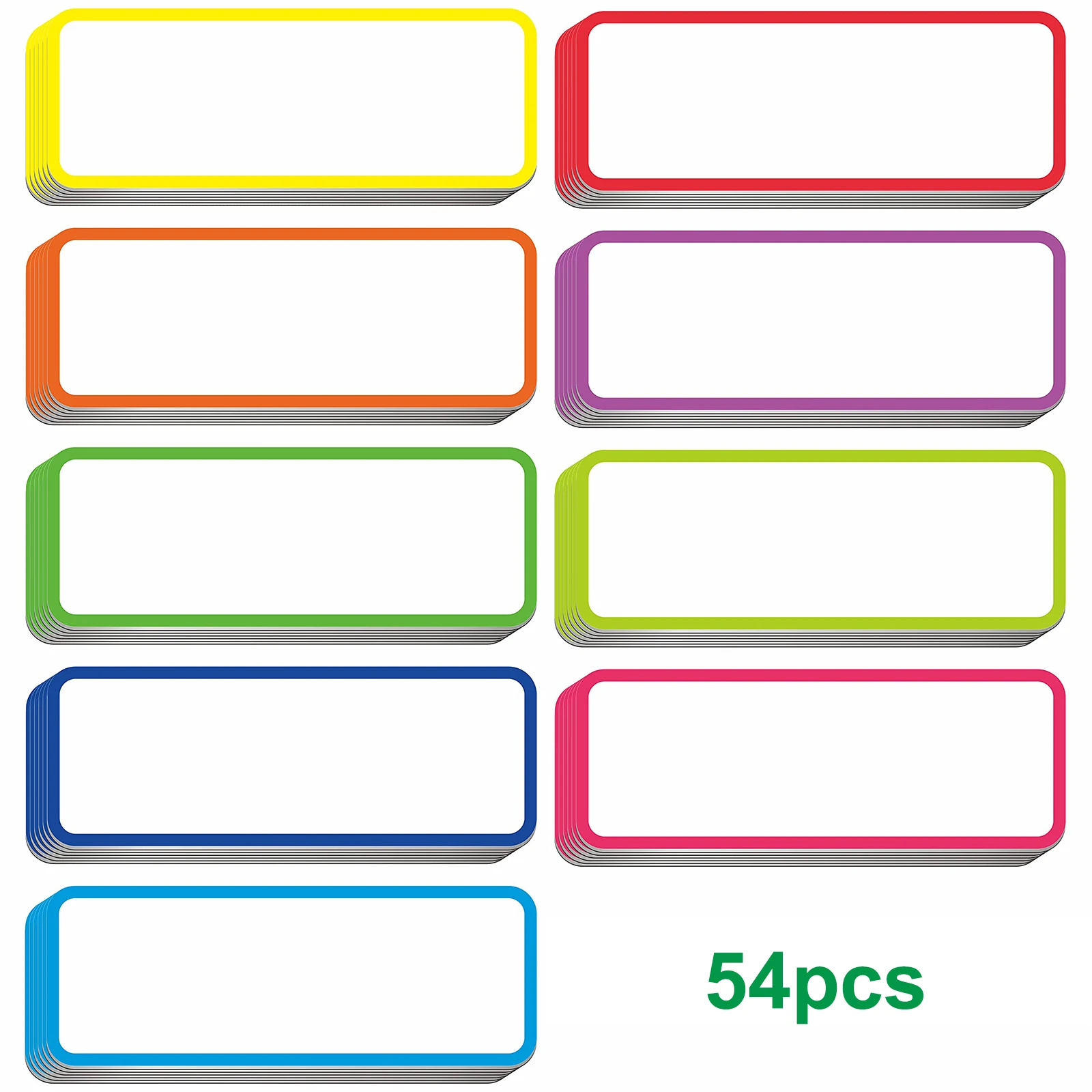 54PCS Dry Erase Magnetic Labels Card/Magnetic Name Tags Full Back Magnet Reusable Stikcer For Whiteboard Office Dry Erase Labels