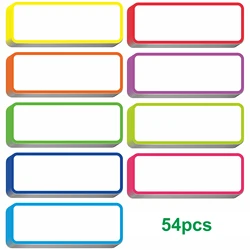 54pcs trocken löschen magnetische etiketten karte/magnetische namensschilder voll zurück magnet wieder verwendbare stikcer für whiteboard büro trocken löschen etiketten