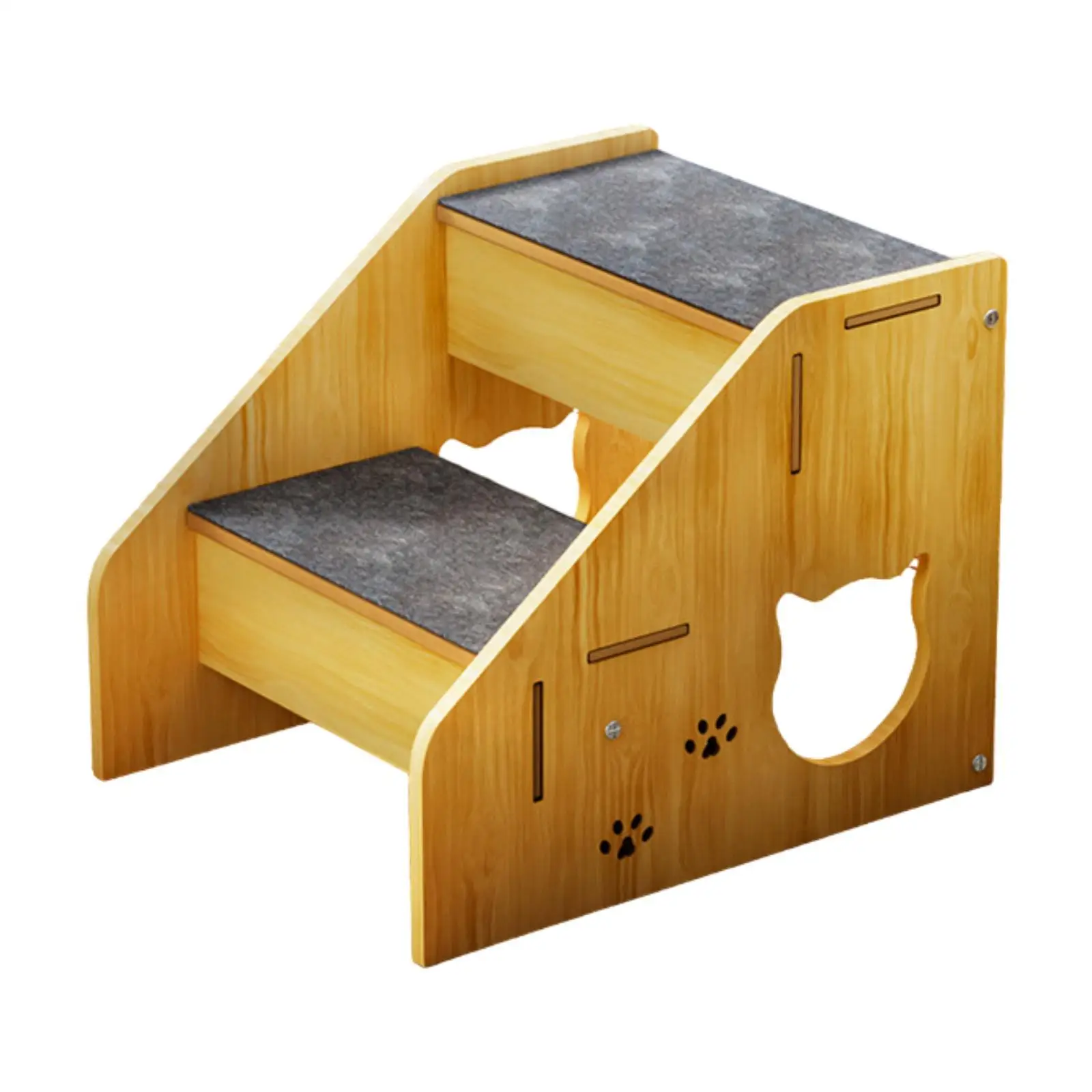 Wooden Pet Stairs, Cat Steps for High Bed, Portable Pet Dog Stairs Ladder Dog Ramp for Small Dogs Cats Older Dogs Indoor